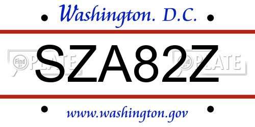 SZA82Z District Of Columbia License Plate