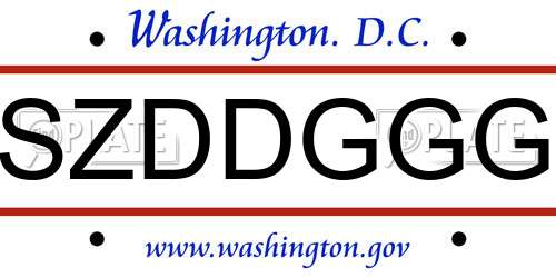SZDDGGG District Of Columbia License Plate