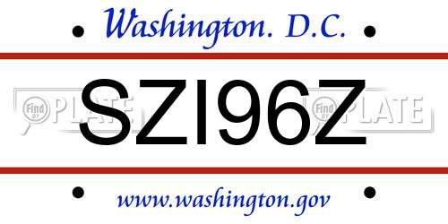 SZI96Z District Of Columbia License Plate