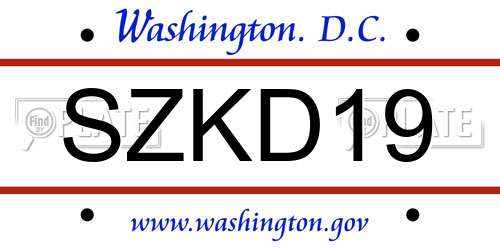 SZKD19 District Of Columbia License Plate