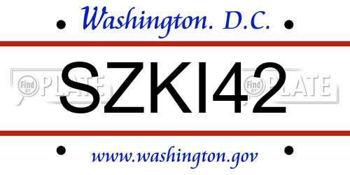 SZKI42 District Of Columbia License Plate