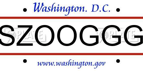 SZOOGGG District Of Columbia License Plate