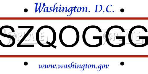 SZQOGGG District Of Columbia License Plate