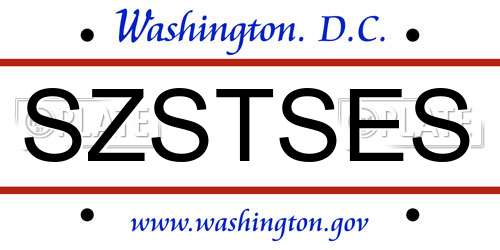 SZSTSES District Of Columbia License Plate