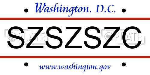 SZSZSZC District Of Columbia License Plate