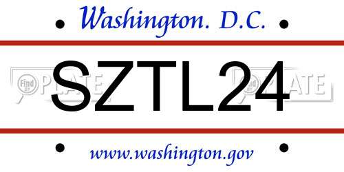 SZTL24 District Of Columbia License Plate