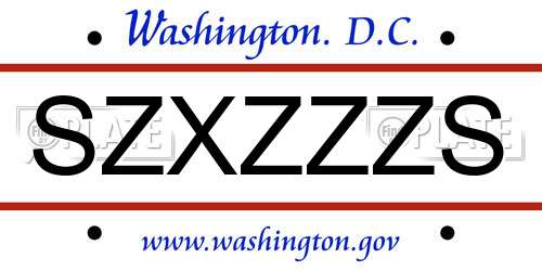 SZXZZZS District Of Columbia License Plate