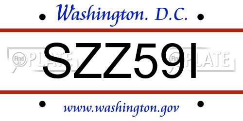 SZZ59I District Of Columbia License Plate