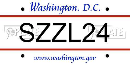 SZZL24 District Of Columbia License Plate