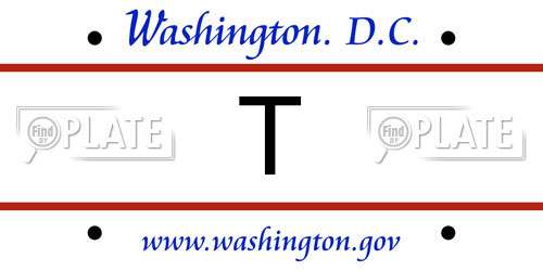 T District Of Columbia License Plate