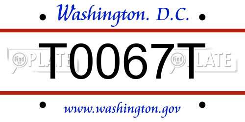 T0067T District Of Columbia License Plate