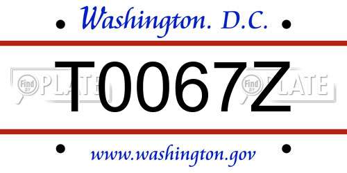 T0067Z District Of Columbia License Plate