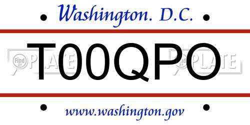 T00QPO District Of Columbia License Plate