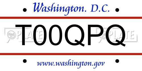 T00QPQ District Of Columbia License Plate