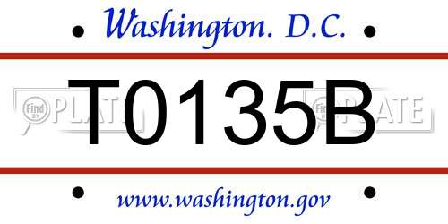 T0135B District Of Columbia License Plate