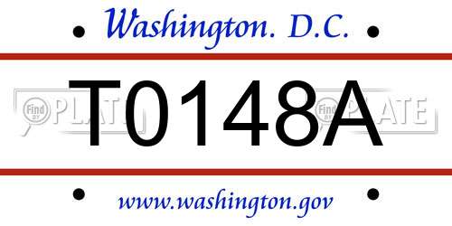 T0148A District Of Columbia License Plate
