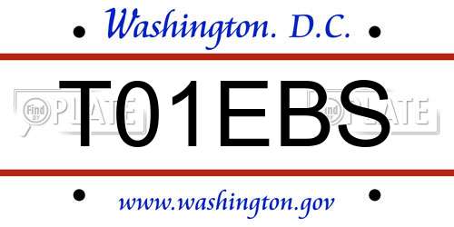 T01EBS District Of Columbia License Plate