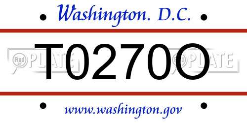 T0270O District Of Columbia License Plate