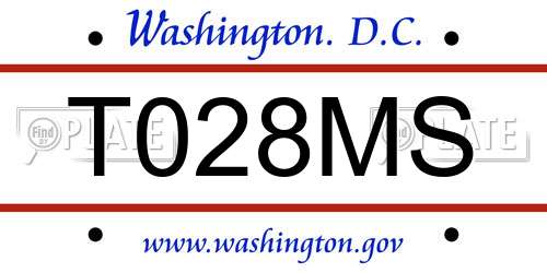 T028MS District Of Columbia License Plate