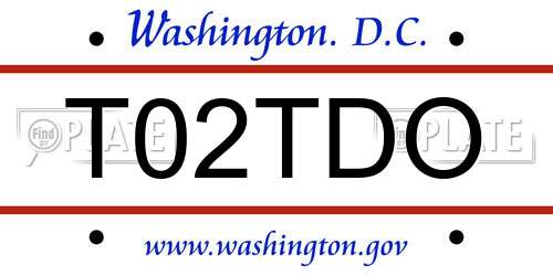 T02TDO District Of Columbia License Plate