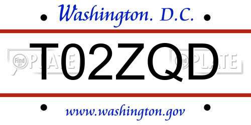 T02ZQD District Of Columbia License Plate