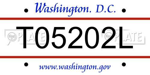 T05202L District Of Columbia License Plate
