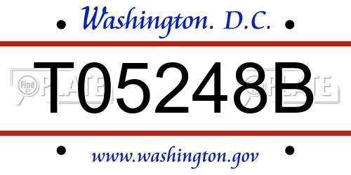 T05248B District Of Columbia License Plate