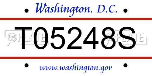 T05248S District Of Columbia License Plate