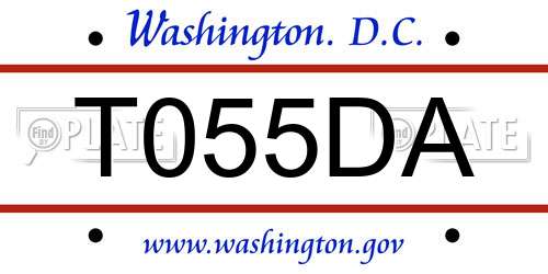 T055DA District Of Columbia License Plate