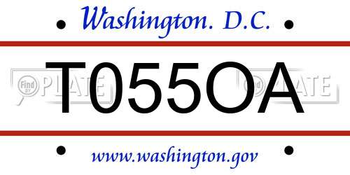 T055OA District Of Columbia License Plate