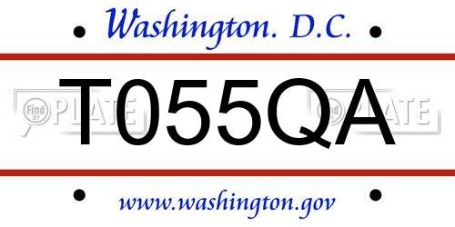 T055QA District Of Columbia License Plate