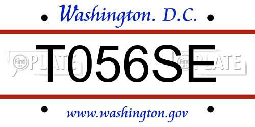 T056SE District Of Columbia License Plate