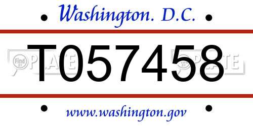 T057458 District Of Columbia License Plate