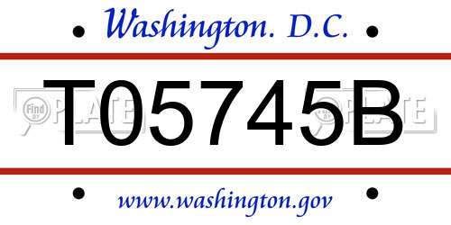 T05745B District Of Columbia License Plate