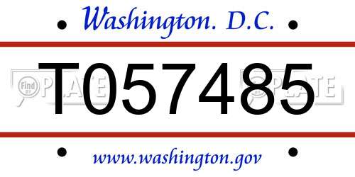 T057485 District Of Columbia License Plate