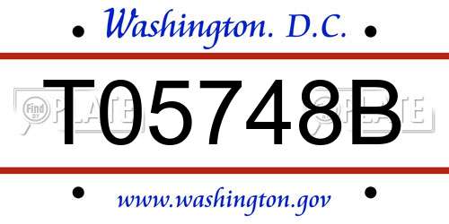 T05748B District Of Columbia License Plate