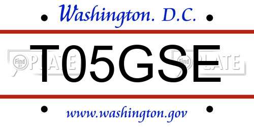 T05GSE District Of Columbia License Plate