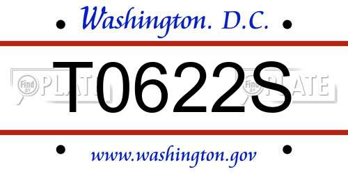T0622S District Of Columbia License Plate