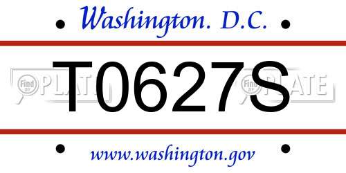 T0627S District Of Columbia License Plate