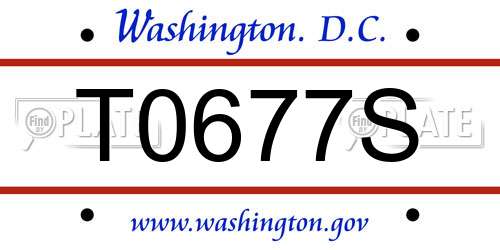T0677S District Of Columbia License Plate