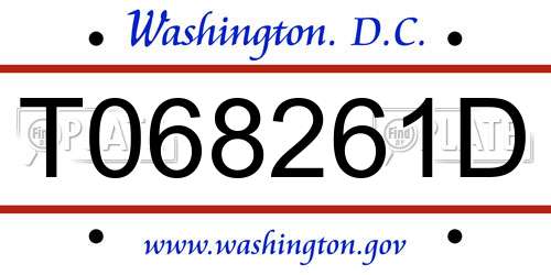 T068261D District Of Columbia License Plate