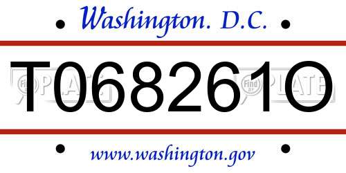 T068261O District Of Columbia License Plate