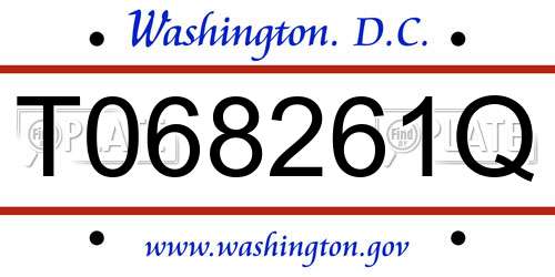 T068261Q District Of Columbia License Plate