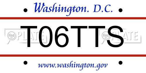 T06TTS District Of Columbia License Plate