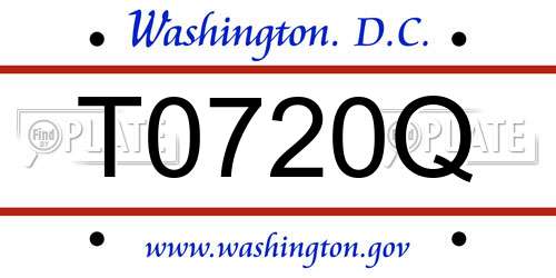 T0720Q District Of Columbia License Plate