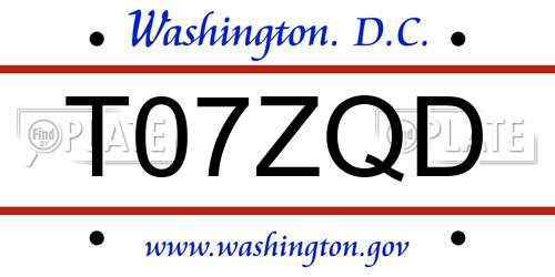 T07ZQD District Of Columbia License Plate