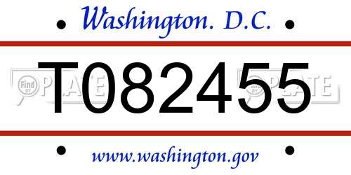 T082455 District Of Columbia License Plate
