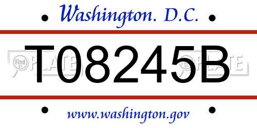 T08245B District Of Columbia License Plate