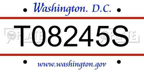 T08245S District Of Columbia License Plate