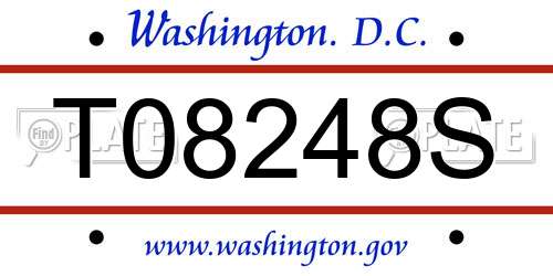 T08248S District Of Columbia License Plate